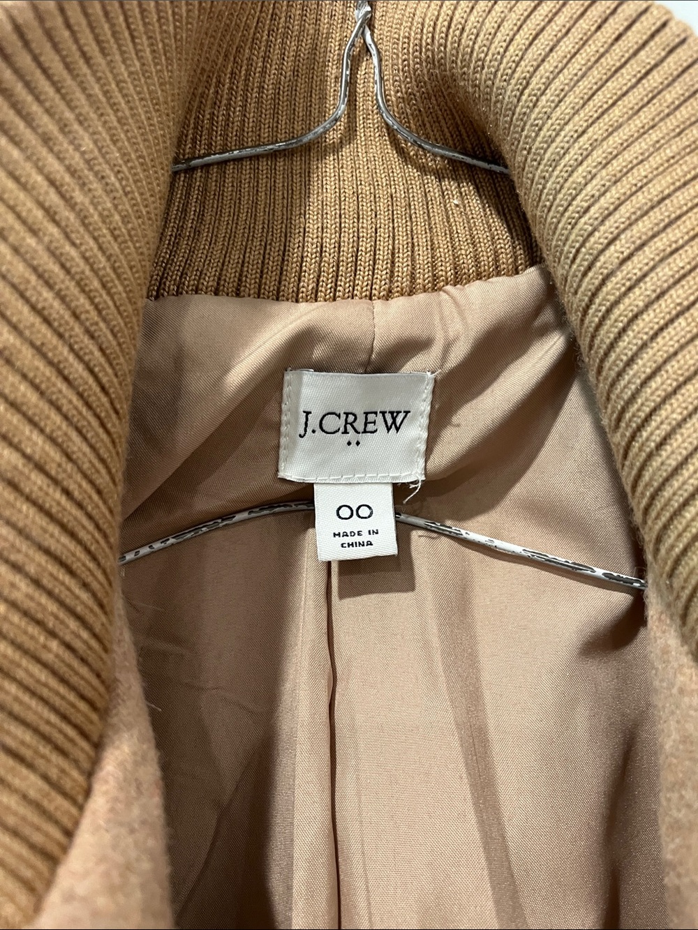 J. Crew Women's Camel Wool Blend Zip-Front Pea Coat - Picture 2 of 9